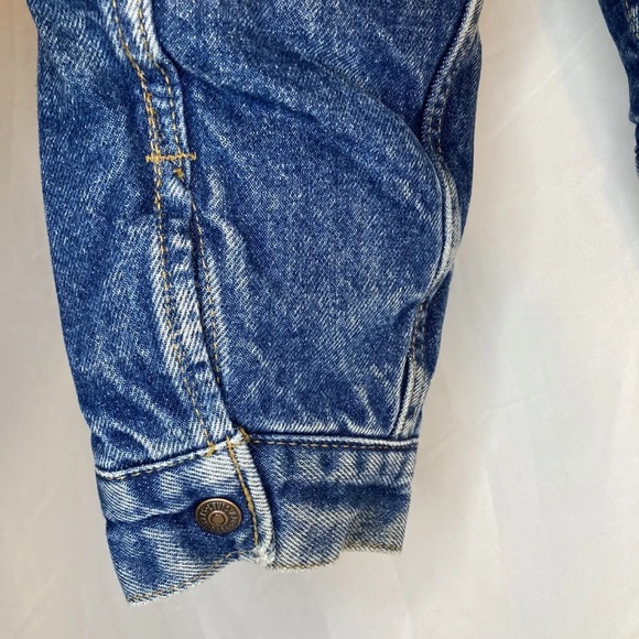 AUTHENTIC LEVIS Size 44 Reg Made in USA Sherpa Lined Denim Jacket VTG 1980’s - Picture 7 of 12